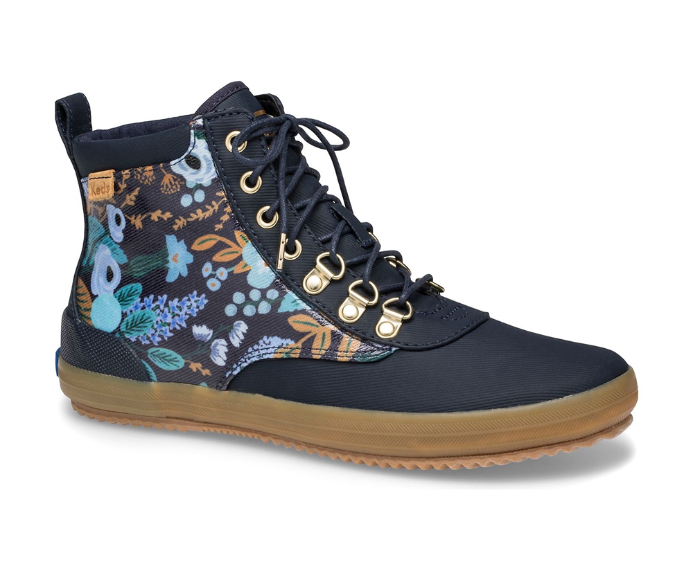 Keds Boots Navy - Rifle Paper Co. Scout Water-Resistant Garden Party - Womens LAYXOV-794